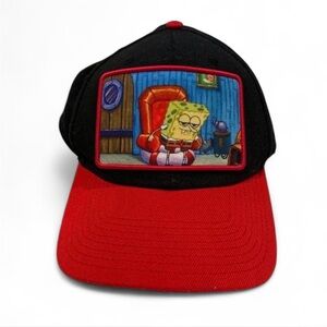 SpongeBob SquarePants Black and Red Patch Hat